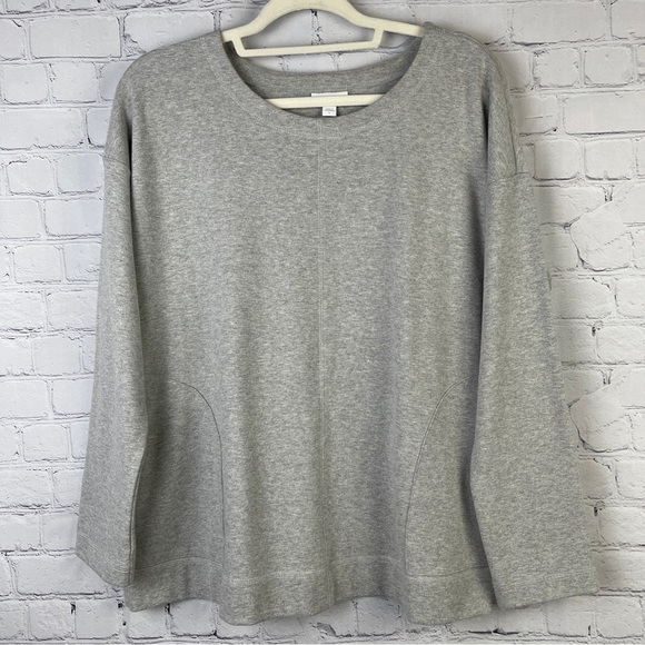 J. Jill Tops - J. JILL Pure Jill very soft cotton gray long sleeve sweater tunic top, size L